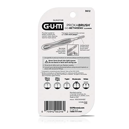 GUM Proxabrush Go-Betweens nylon-coated wire safely cleans around braces and implants