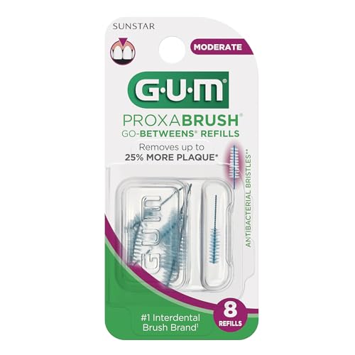 GUM Proxabrush Go-Betweens refills moderate brush for moderately spaced teeth.