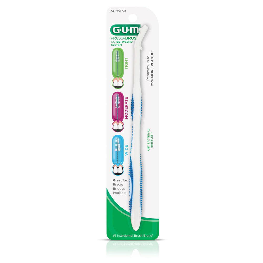 GUM Proxabrush reusable system emphasizes reduced plastic waste.