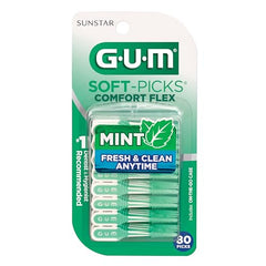 GUM Soft-Picks mint carry case demonstrates discreet, portable oral care.