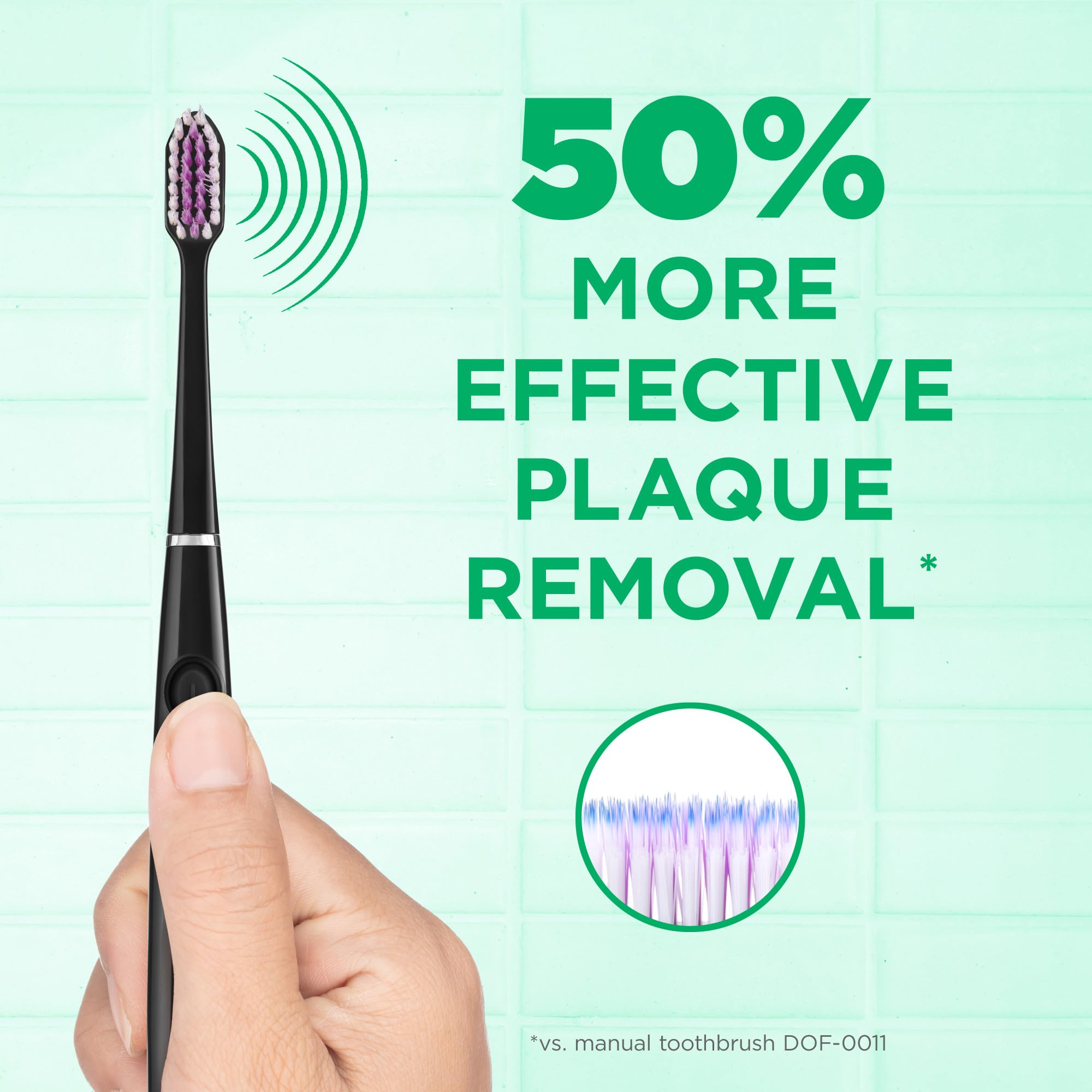 Slim body of the GUM toothbrush offering comfortable daily brushing.