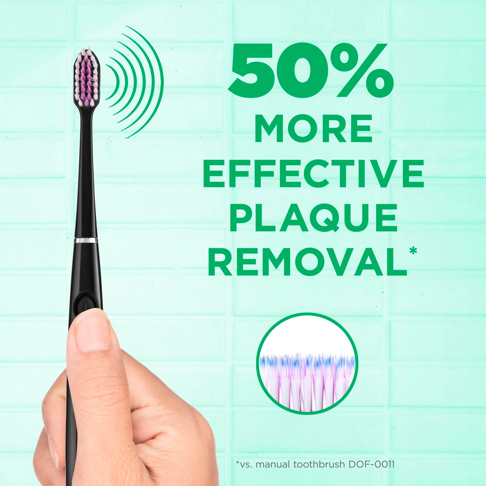 Slim body of the GUM toothbrush offering comfortable daily brushing.