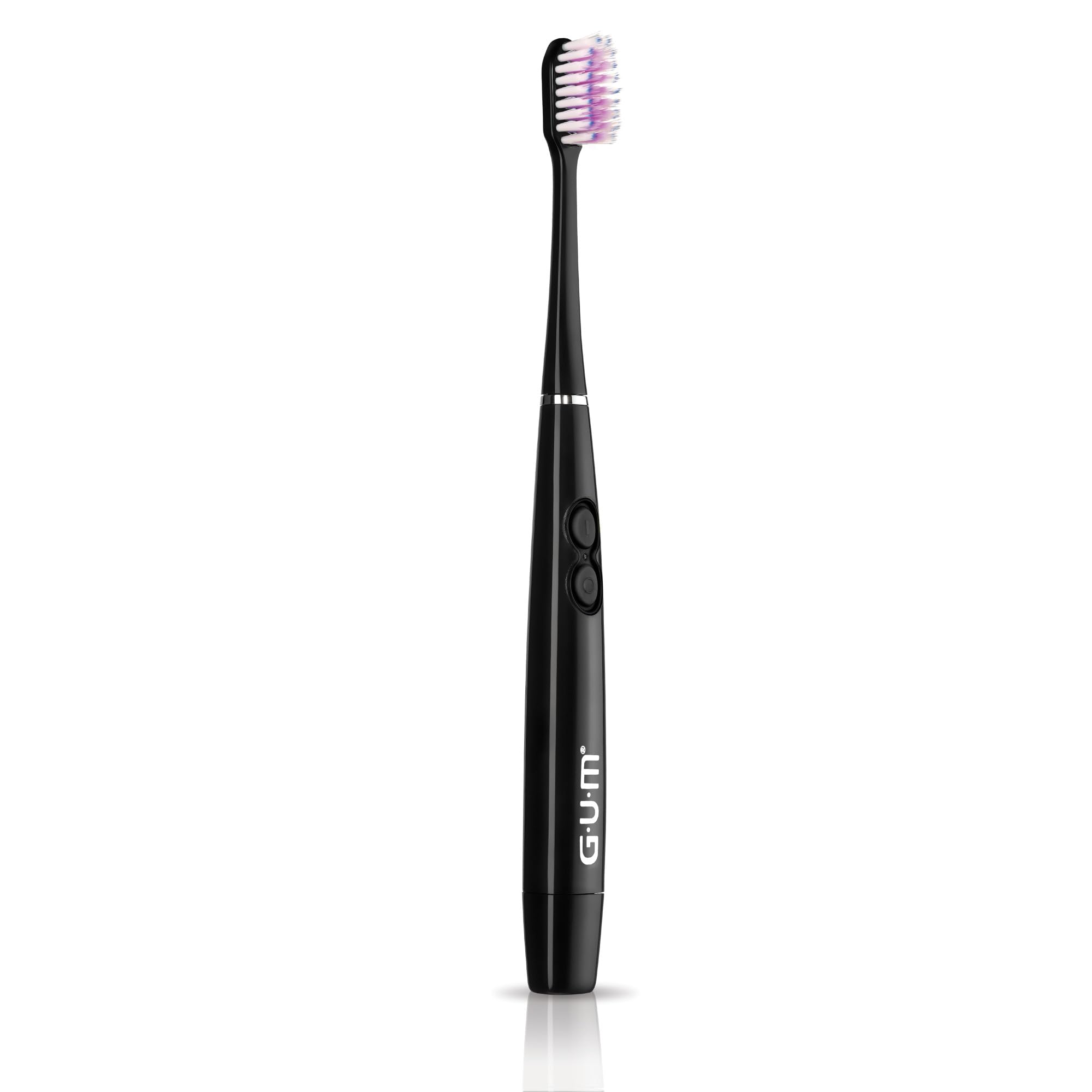 Travel cap protects bristles of the GUM toothbrush during trips.