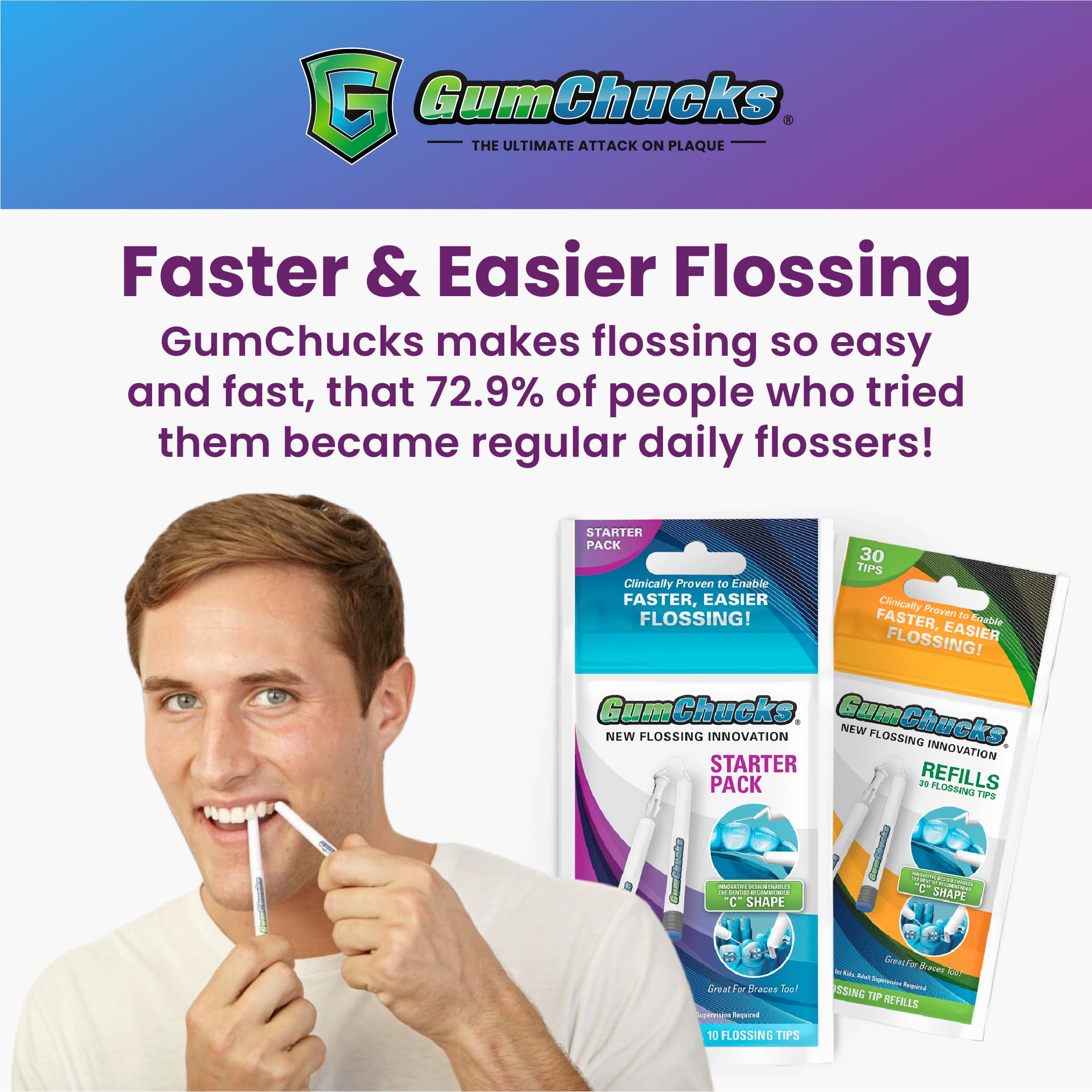 GumChucks 250+ strand floss for strong, reliable glide