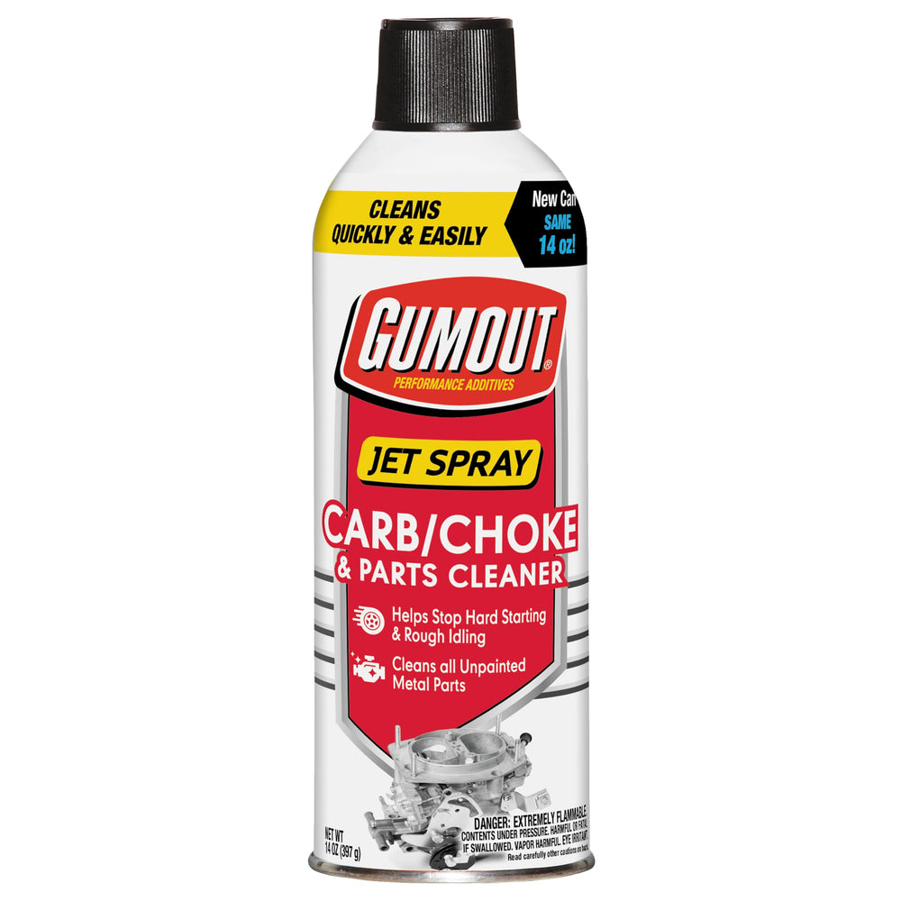 Gumout Carb/Choke Cleaner spray on outside carburetor removes varnish buildup.