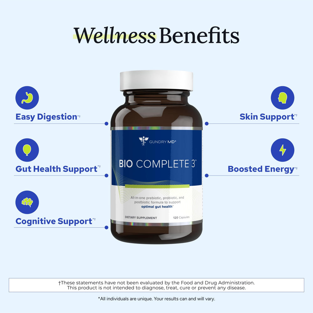 Gundry MD Bio Complete 3 bottle-on-table in a morning routine setup