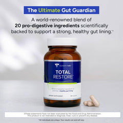 Gundry MD Total Restore capsules closeup highlights easy-to-take digestive support