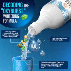GuruNanda Oxyburst technology close-up highlighting whitening capability