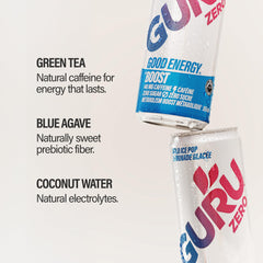 GURU Zero Sugar Ice Pop can provides a cool, fruity lift with plant-based energy