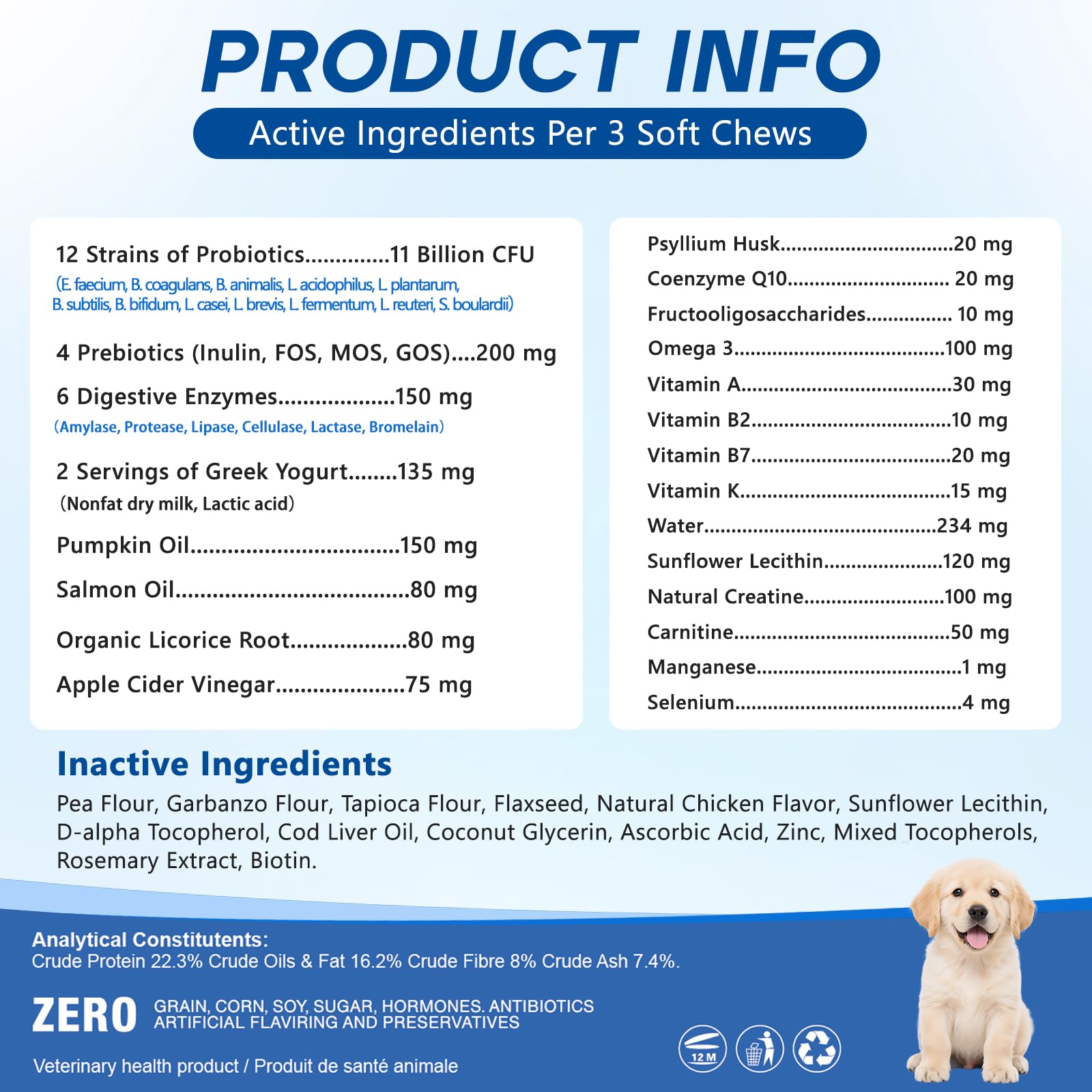 GuruAmi dog probiotic chews ideal for daily routine and easy dosing