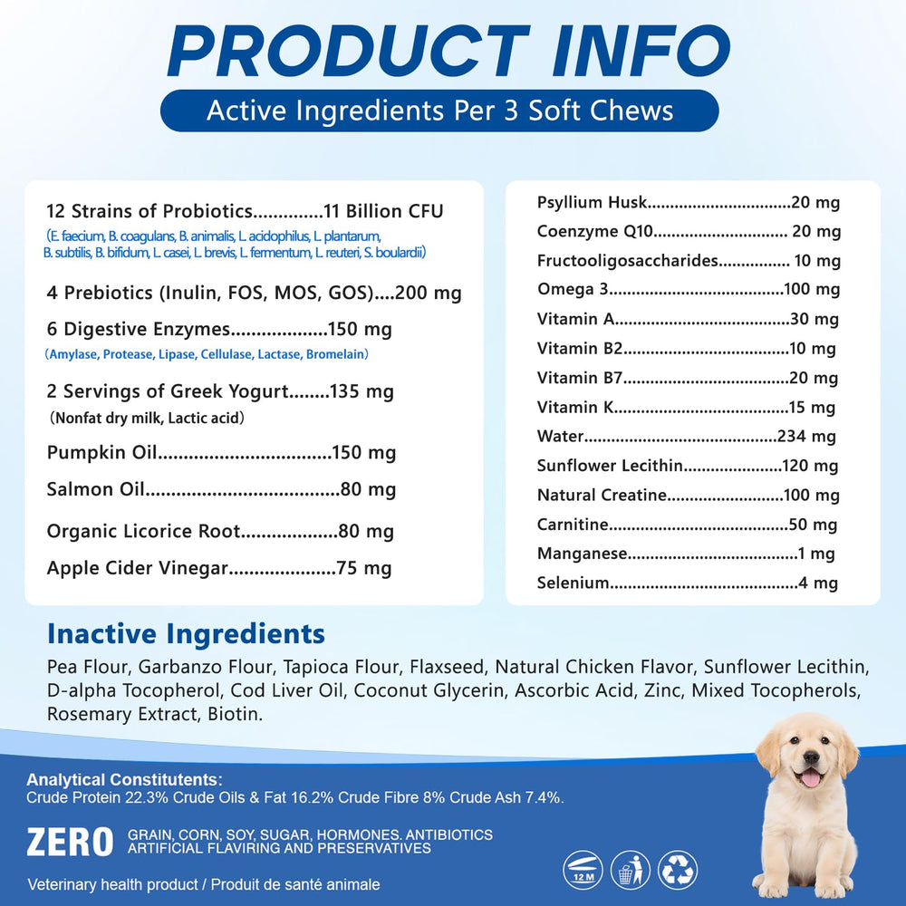 GuruAmi dog probiotic chews ideal for daily routine and easy dosing