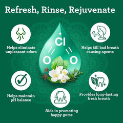 GuruNanda alcohol-free mouthwash label indicating gentle, daily use.
