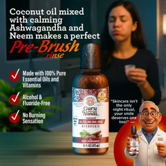 GuruNanda oil pulling ingredients mix with Ashwagandha and Neem
