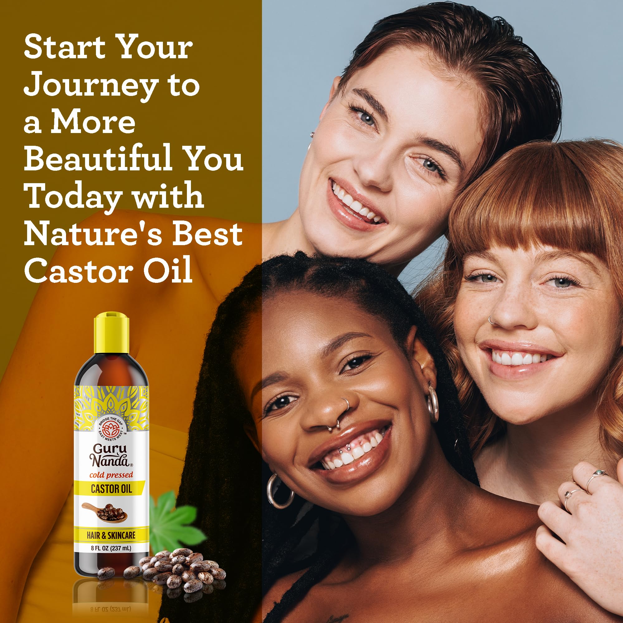 GuruNanda Castor Oil cold-pressed extraction preserves natural nutrients.