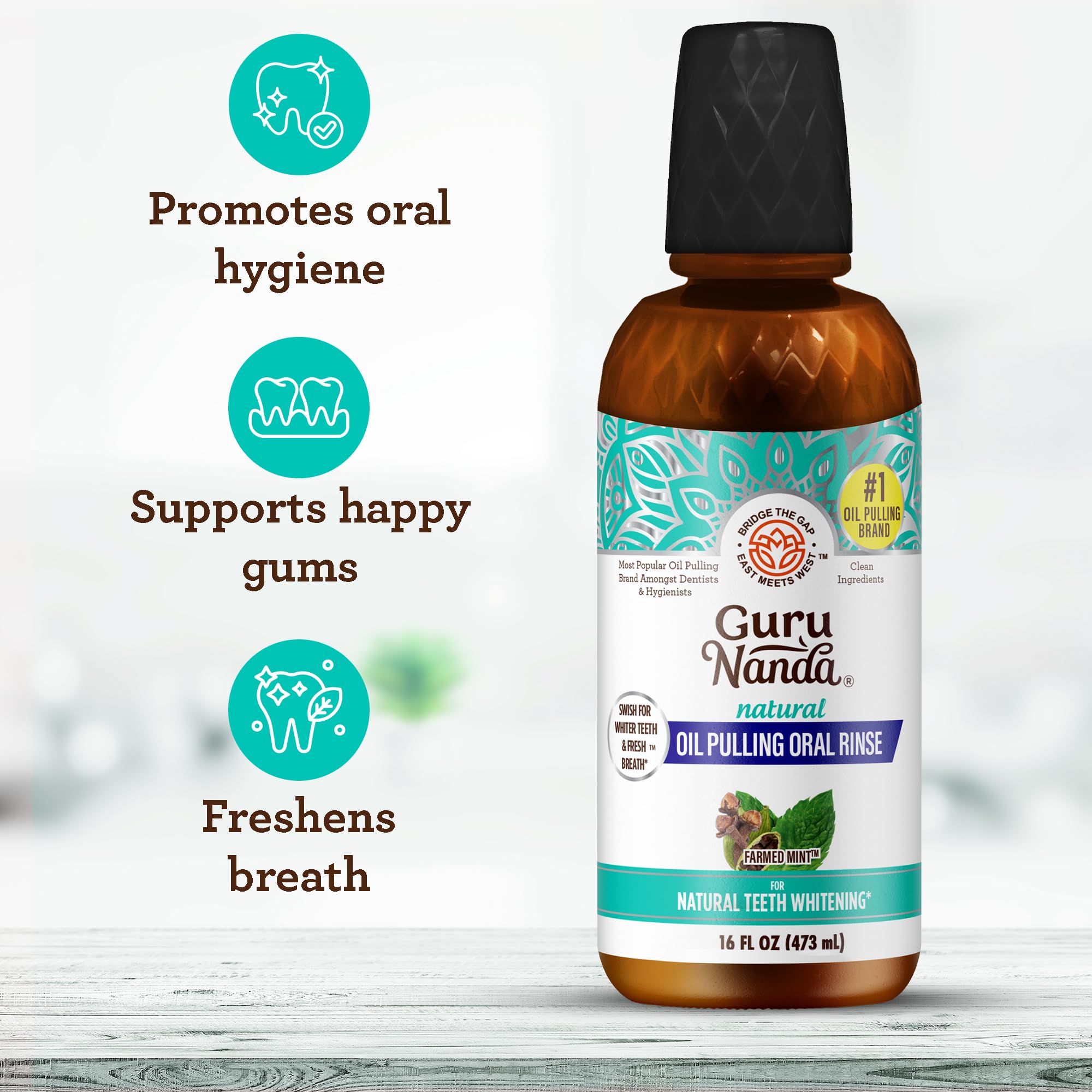 GuruNanda Clove oil detail suggests spice-rich flavor for mouth feel.
