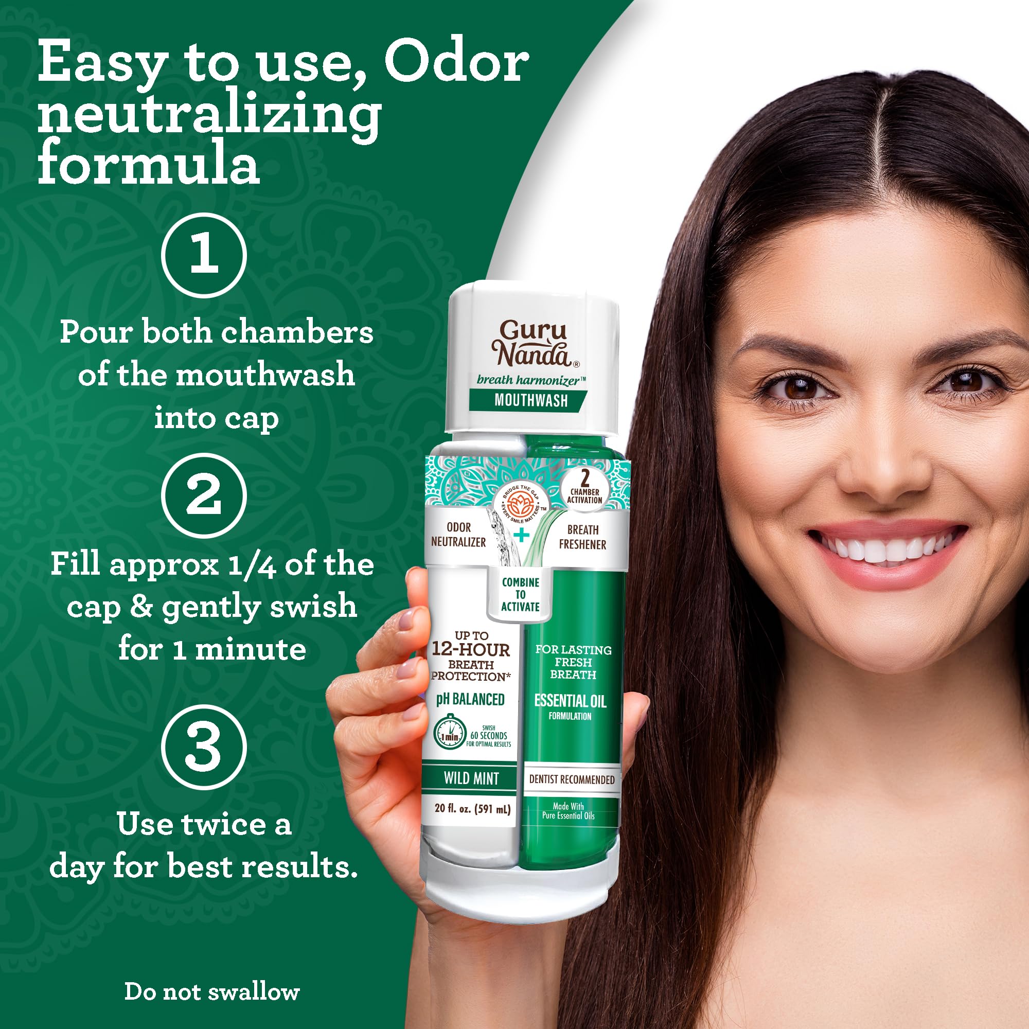 GuruNanda fluoride-free bottle suitable for sensitive mouths.