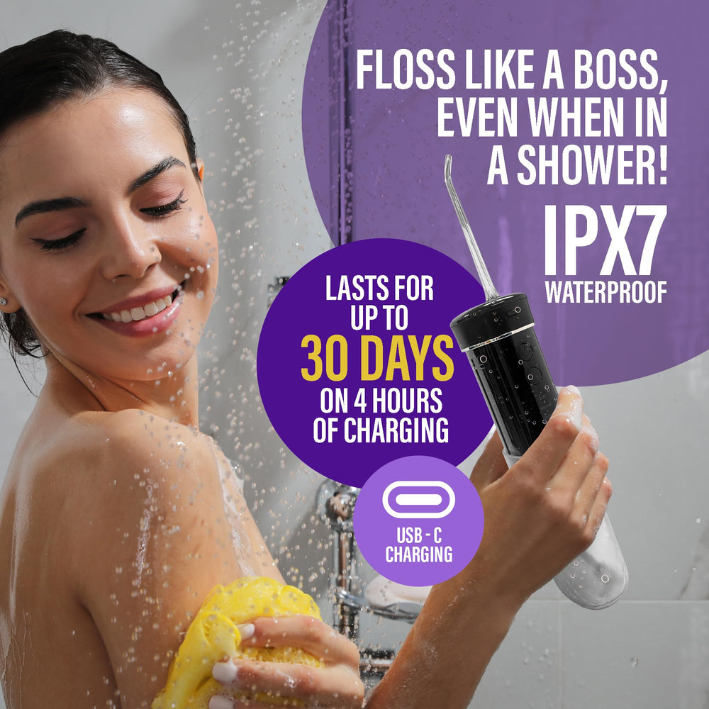 GuruNanda four-mode flossing settings for customizable cleaning.