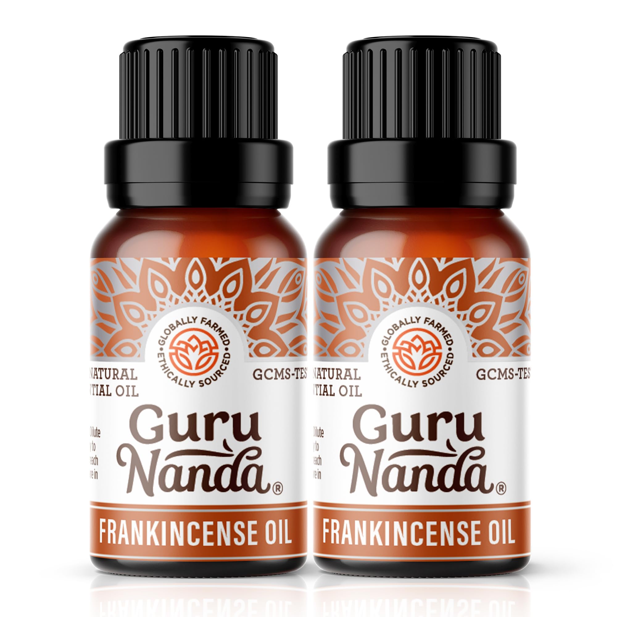 GuruNanda Frankincense essential oil bottle for calming diffuser rituals
