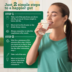 GuruNanda Gutcleanse dilution instructions showing how to mix with water.