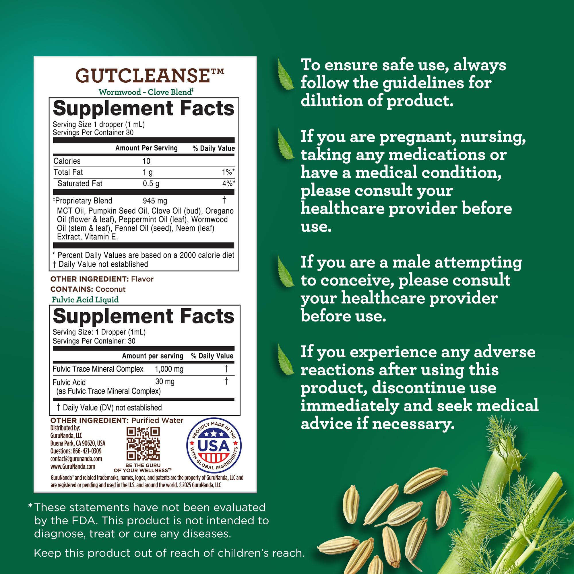 GuruNanda Gutcleanse packaging showing two-step kit design.