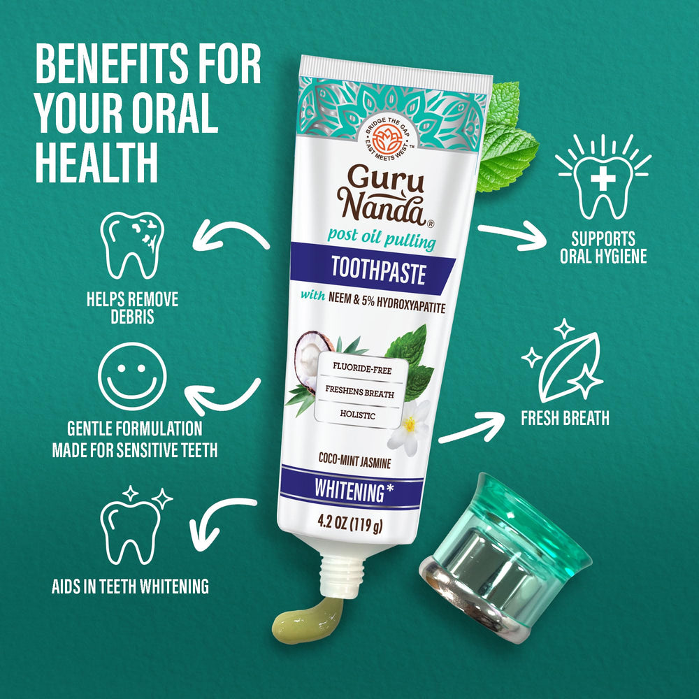 GuruNanda natural ingredients blend supports gentle cleaning for sensitive teeth.