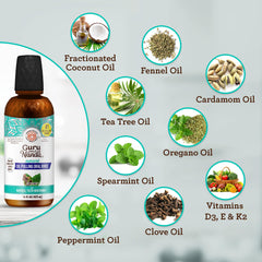 GuruNanda Peppermint aroma close-up highlights cooling, long-lasting breath potential.