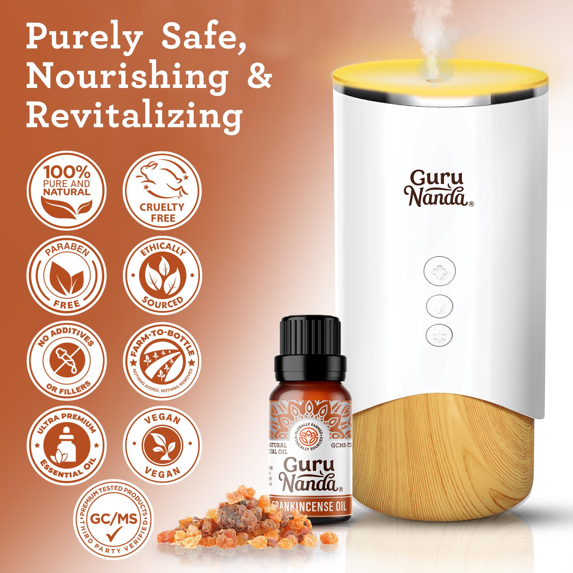 GuruNanda pure essential oil packaging ready for DIY blends