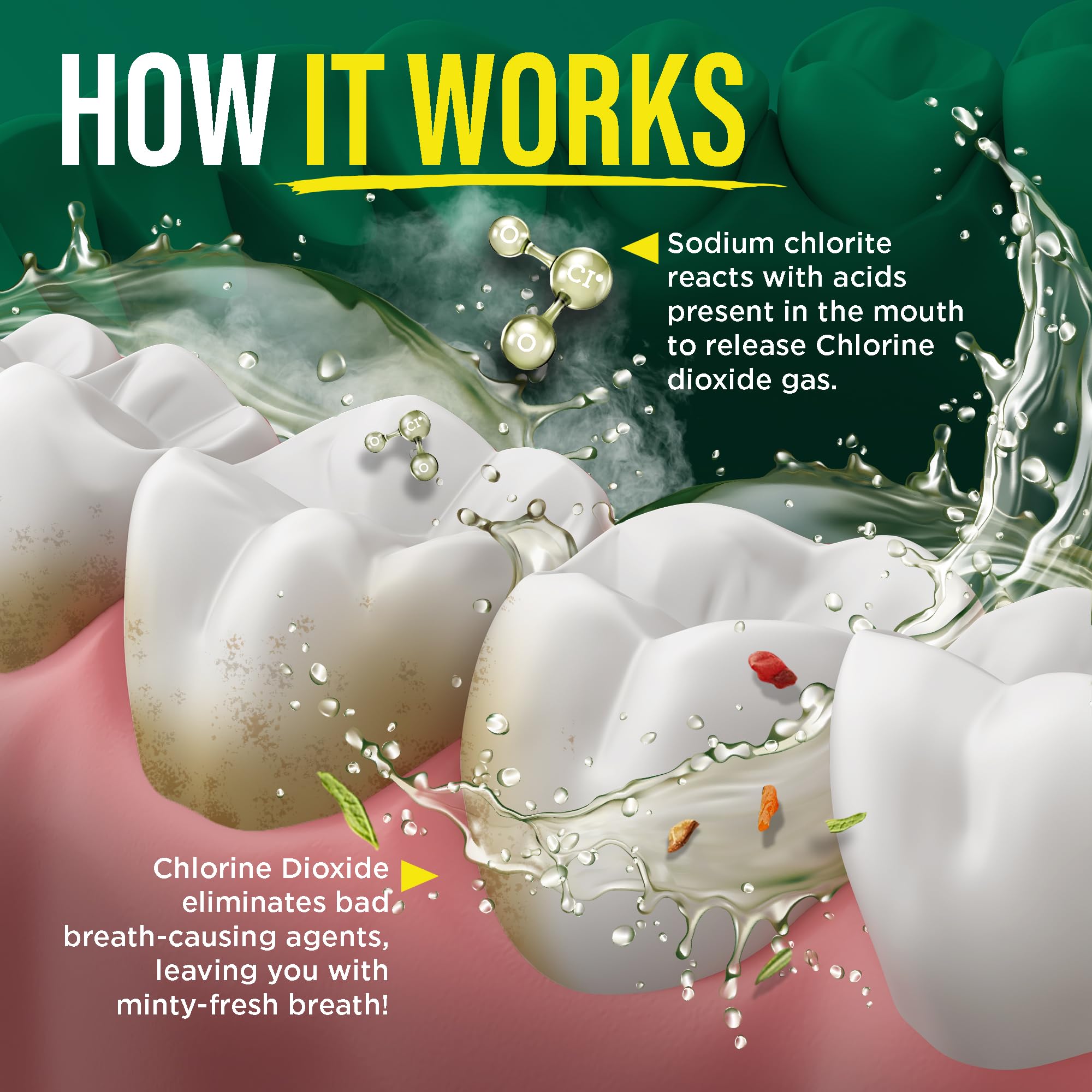 GuruNanda sodium chlorite ingredient closeup highlights cleansing formula.