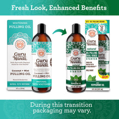 GuruNanda Starter Pulling Oil box and tongue scraper highlight complete kit for a clean mouth routine