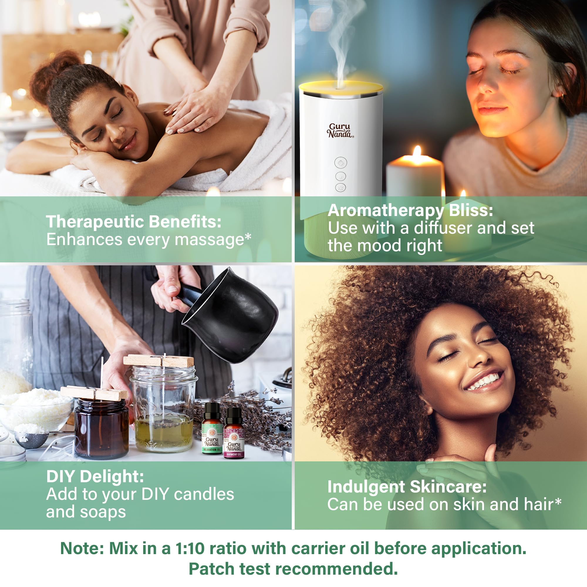 GuruNanda Thrive bottle aroma for energizing daily routines.