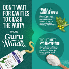 GuruNanda toothpaste-foam-closeup demonstrating gentle cleansing and fresh breath.