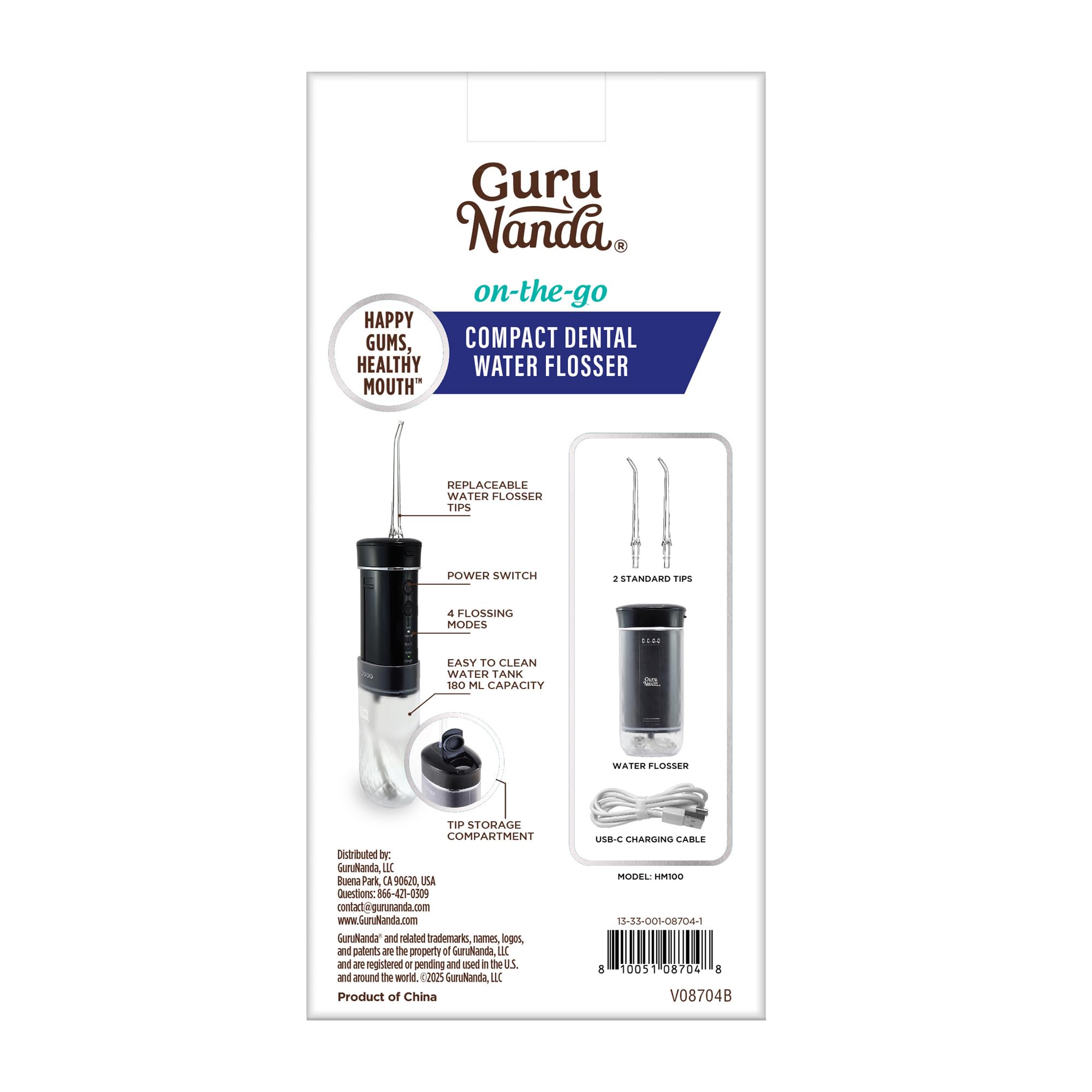 GuruNanda two replaceable tips included for flexible cleaning.