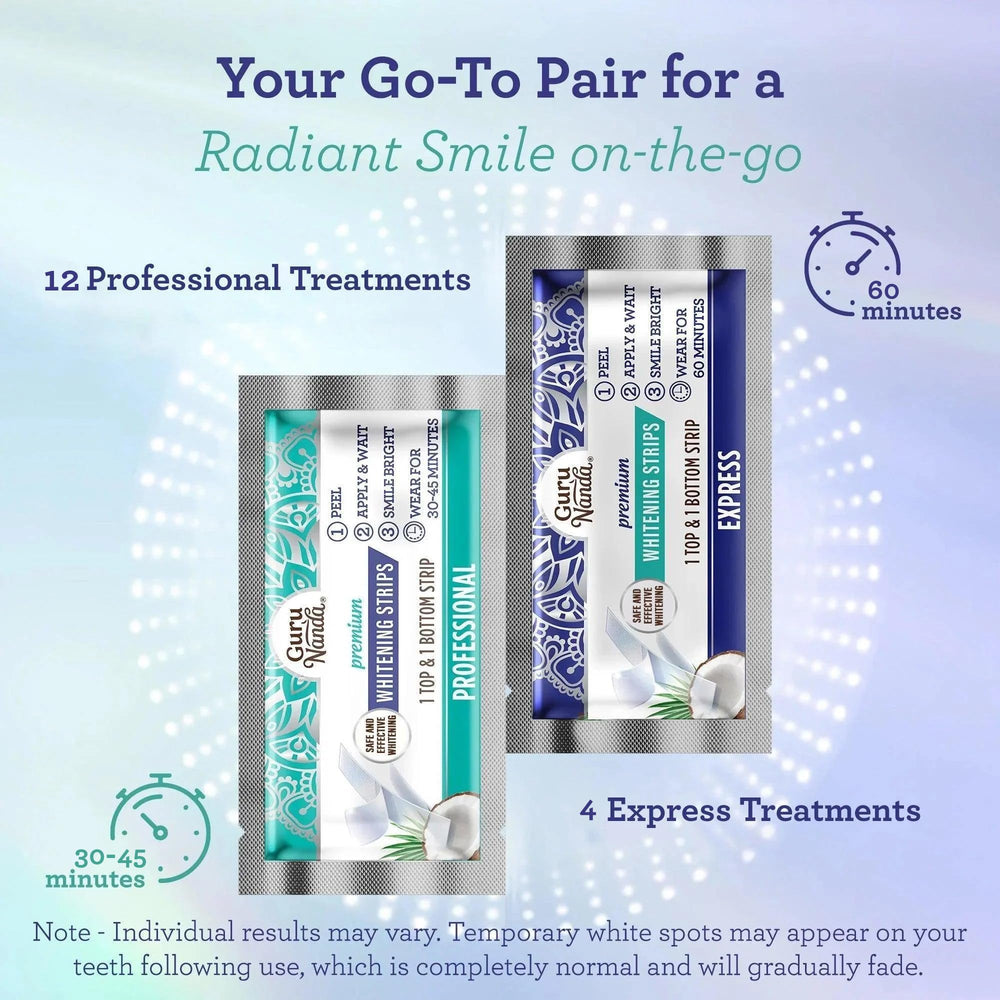 Two strips per treatment cover both upper and lower teeth for full coverage.