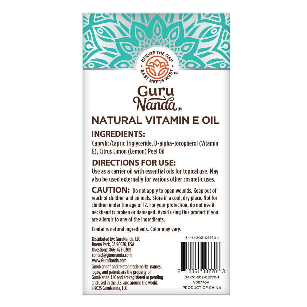 GuruNanda Vitamin E Oil travel bottle for on the go care