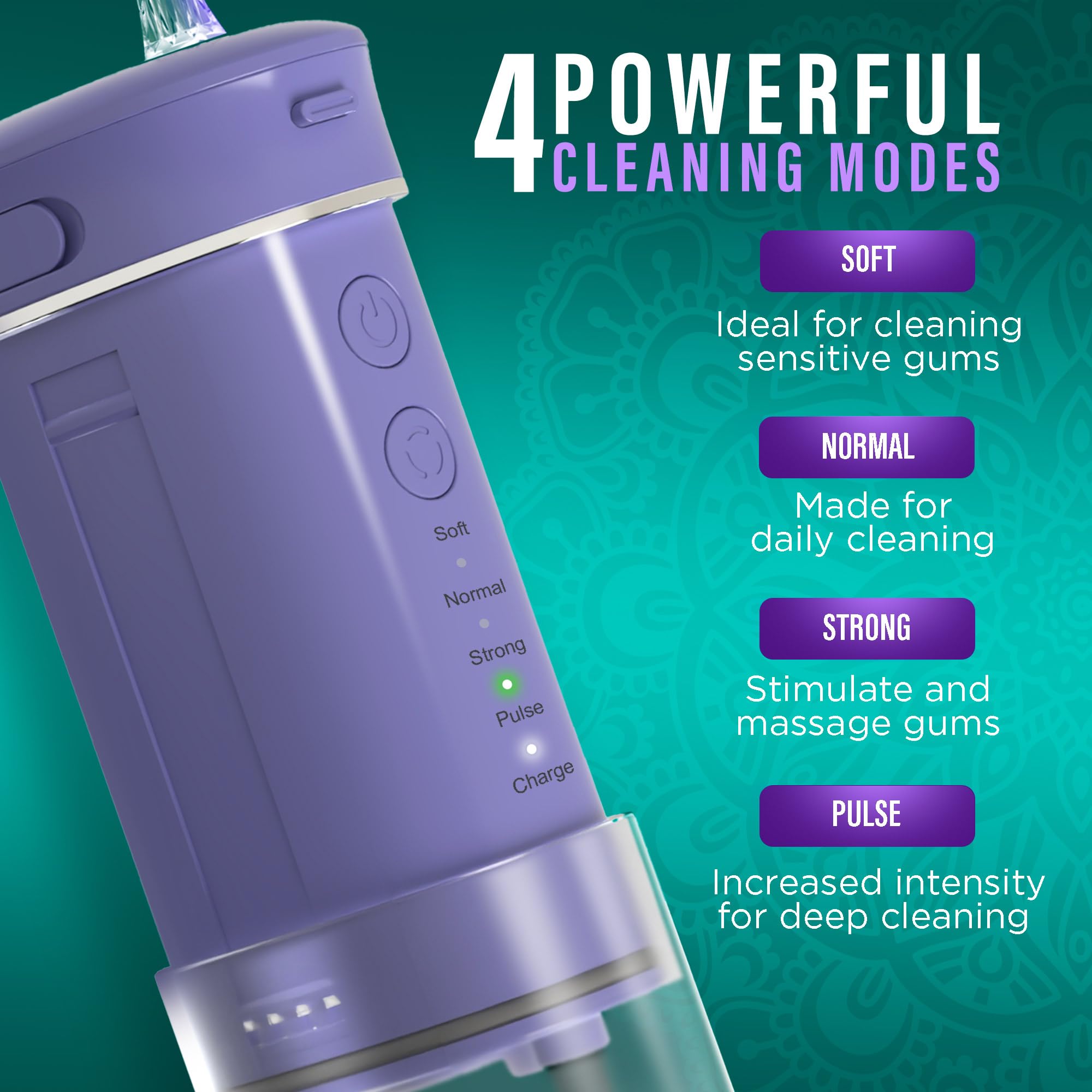 GuruNanda flosser with four modes for customizable cleaning