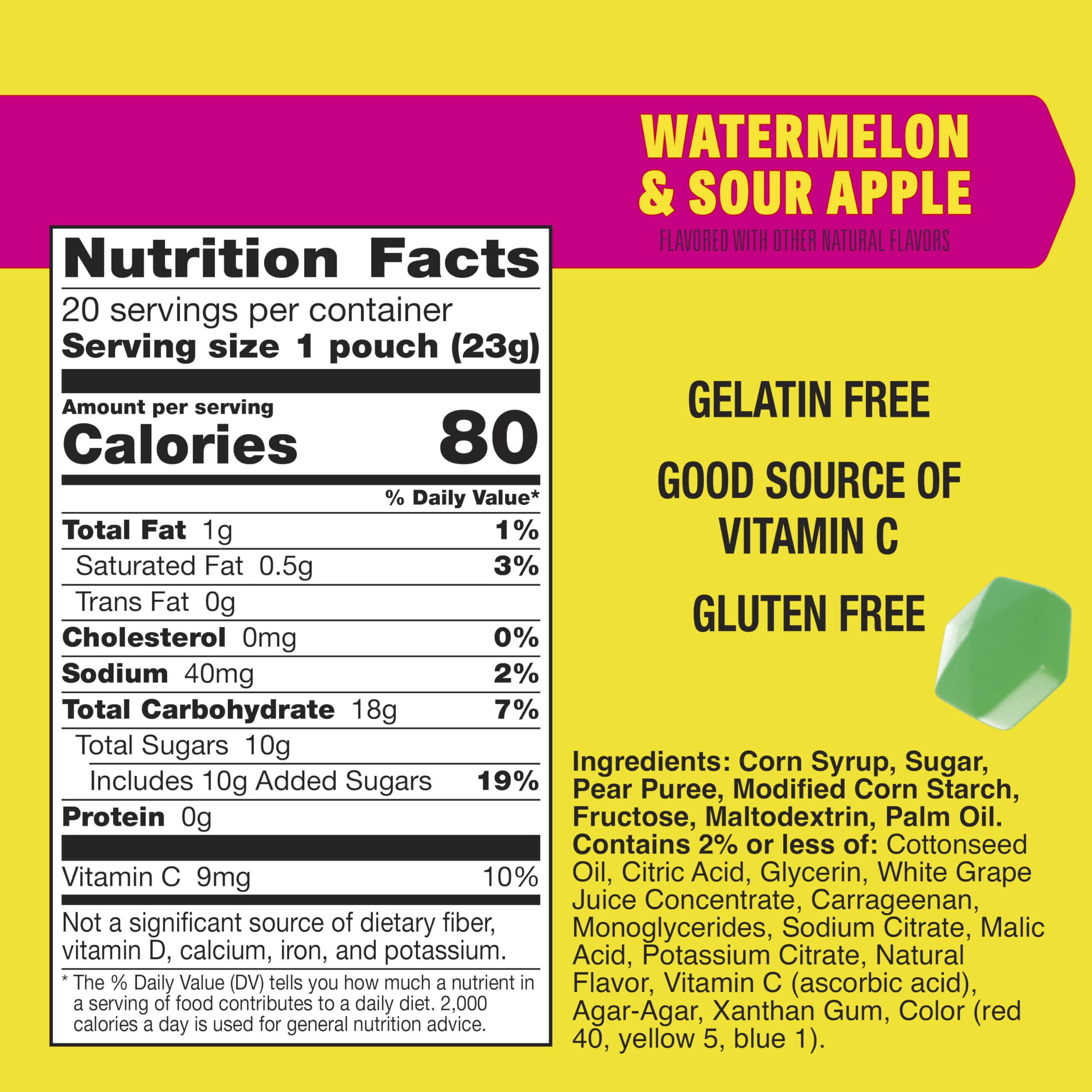 Close-up of a Gushers pouch showing the juicy liquid center.