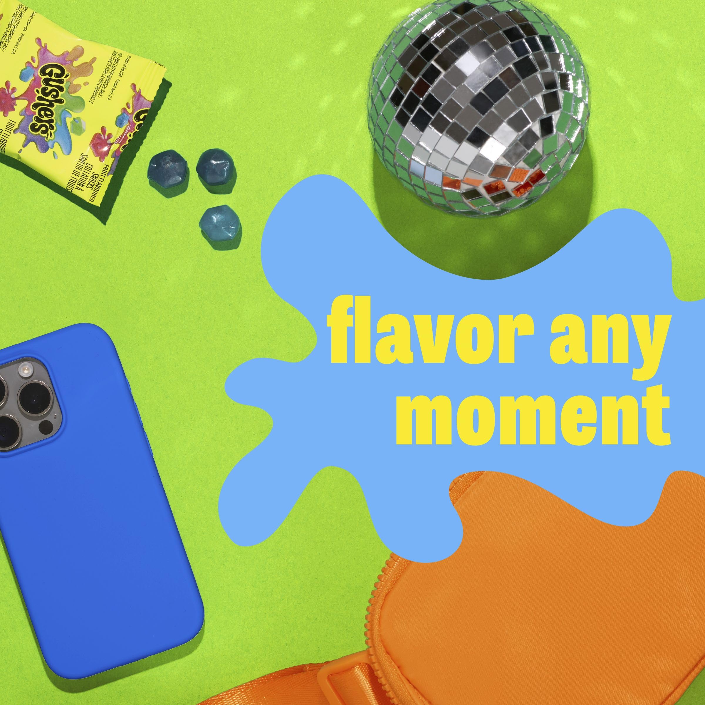 Gushers pouches displayed in a lunchbox for school use