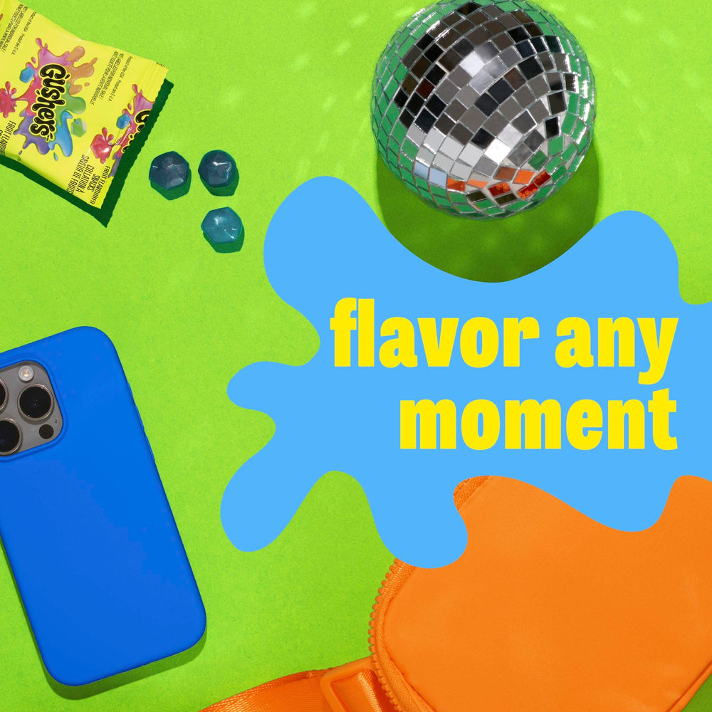 Gushers pouches displayed in a lunchbox for school use
