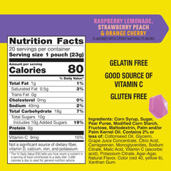Gushers strawberry-peach fruity snacks shown in a portable pouch.