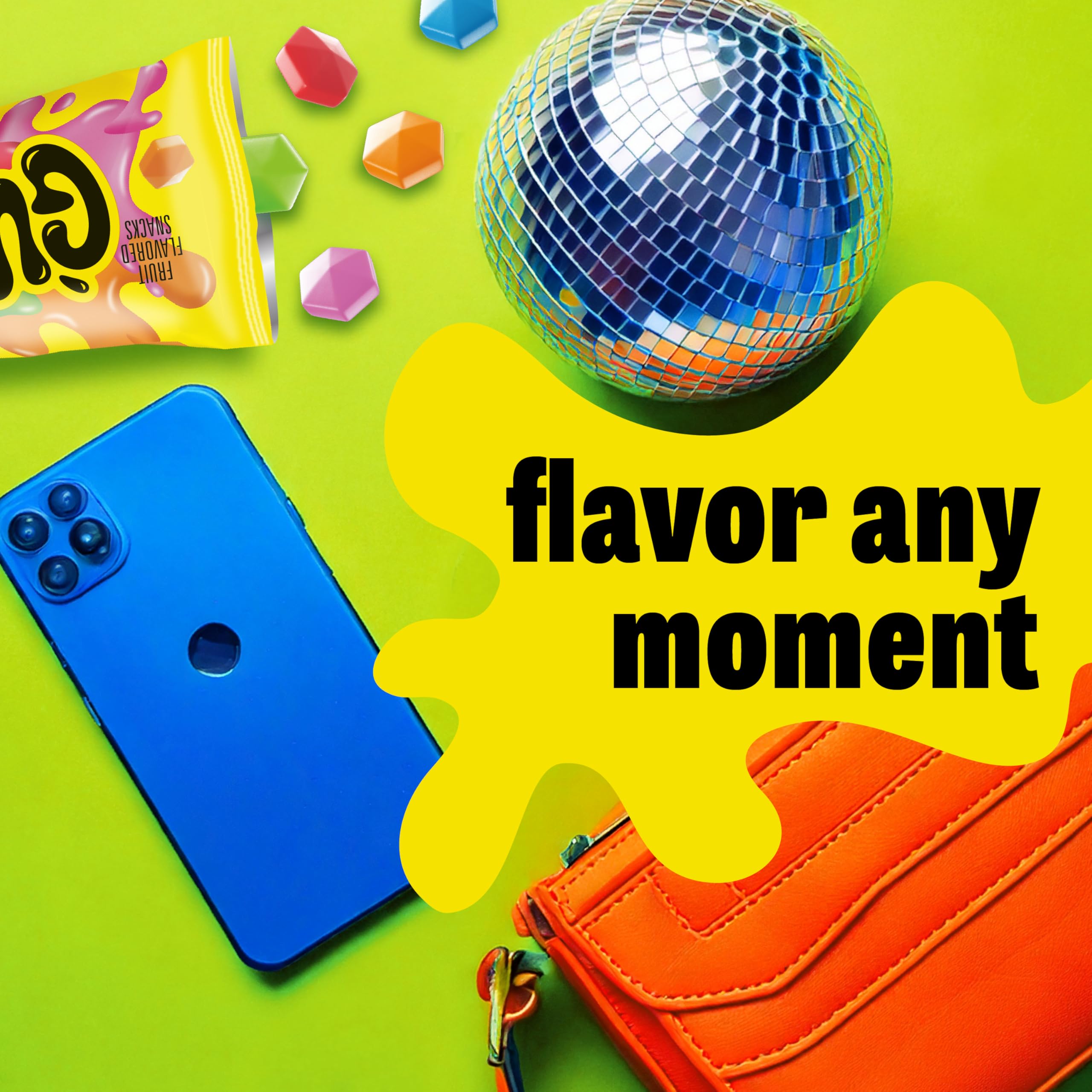 Pantry display featuring Gushers Tropical packaging for easy access.