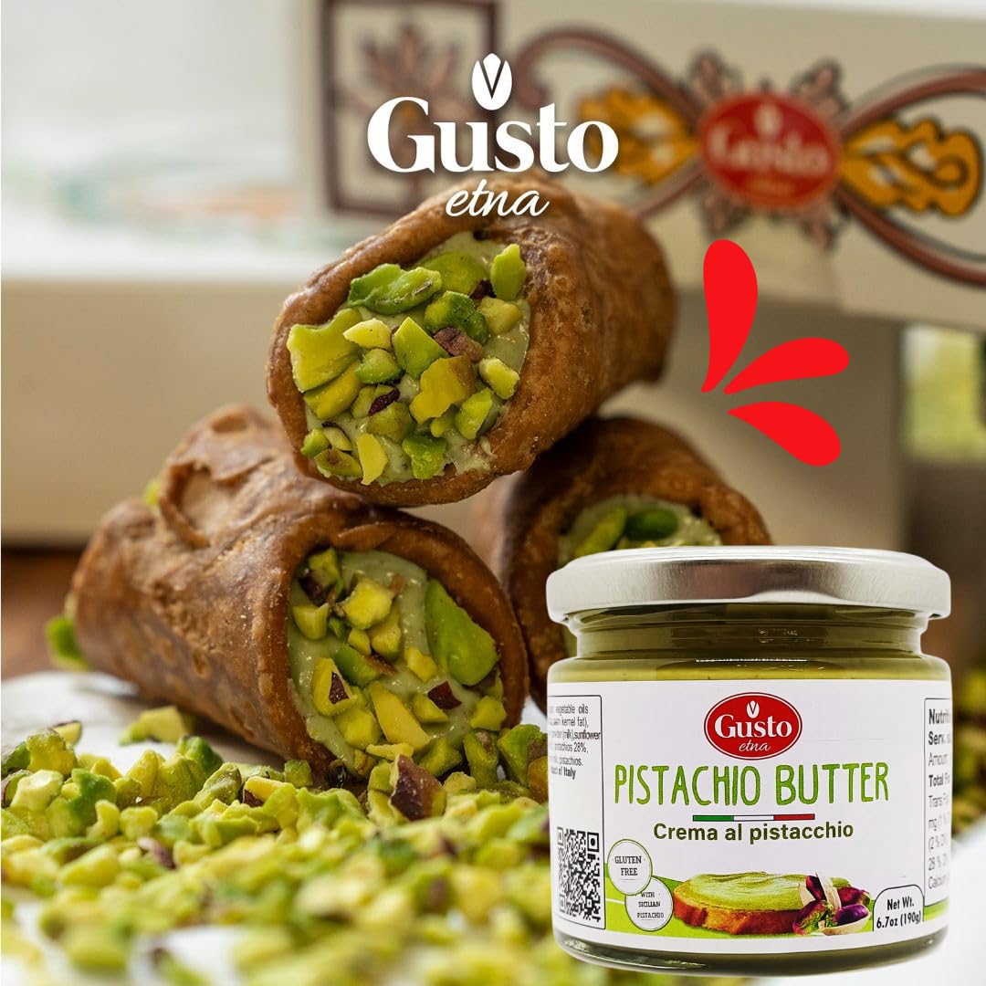 GUSTO ETNA pistachio cream used as chocolate bar filling for depth