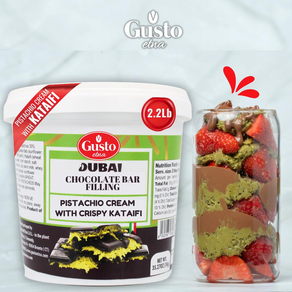 GUSTO ETNA dessert topping idea: pistachio spread over ice cream.