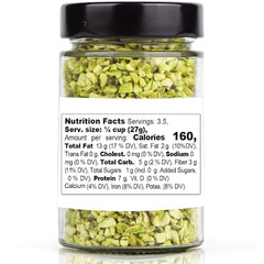 GUSTO ETNA pistachios closeup shows vibrant green kernels for rich flavor.