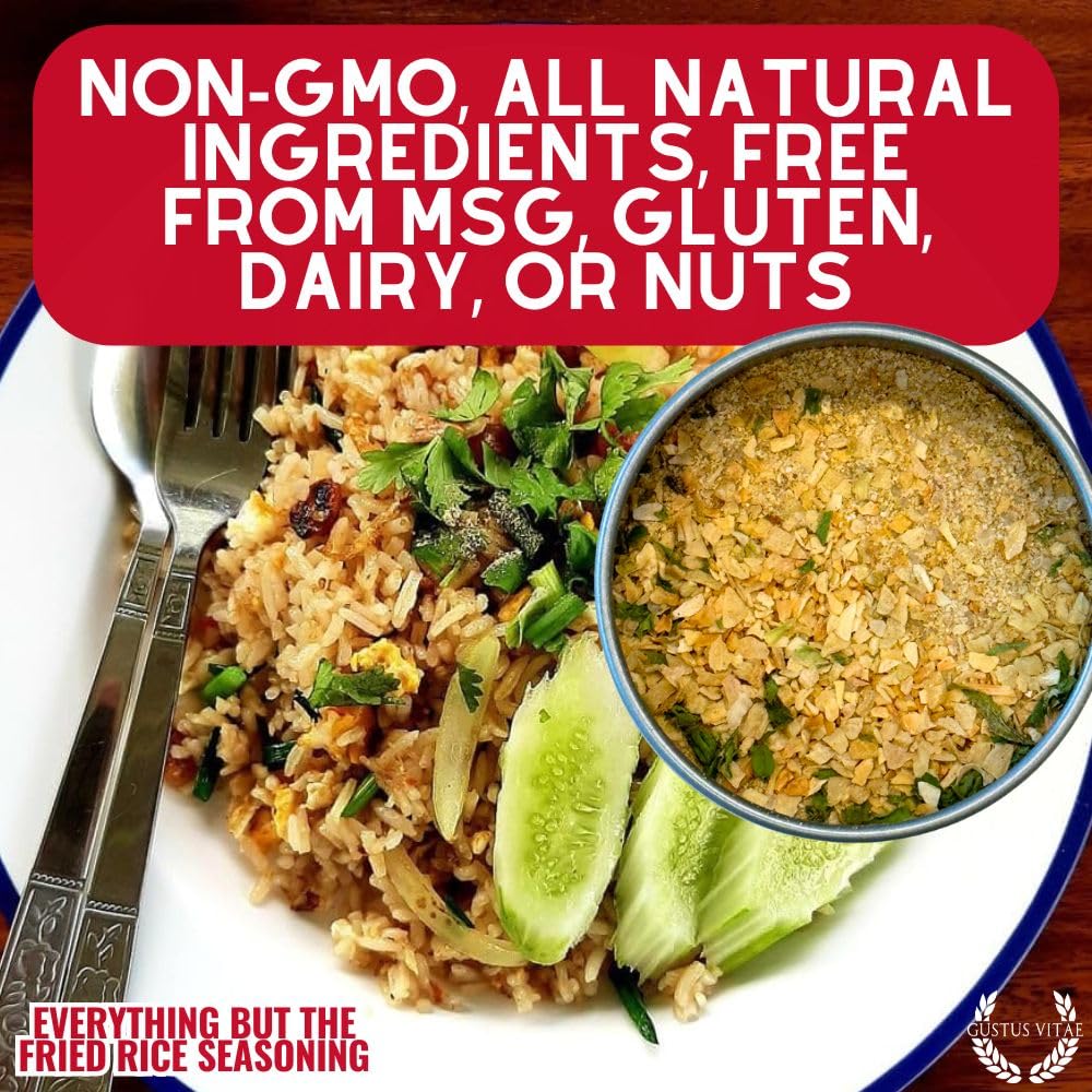 Gustus Vitae Everything But The Fried Rice Seasoning label art highlights craftsmanship