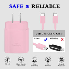 GUUSMART 6ft USB-C to USB-C cable included for flexible charging setups.