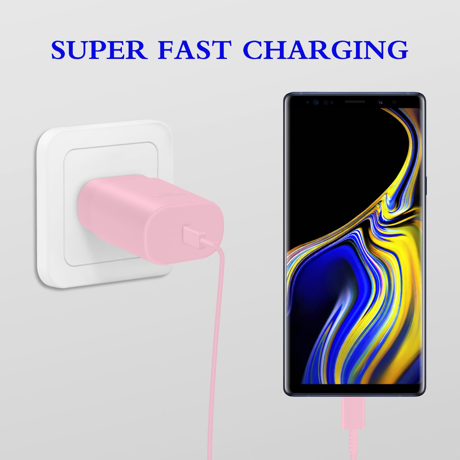 Compact wall adapter design saves space on outlets.