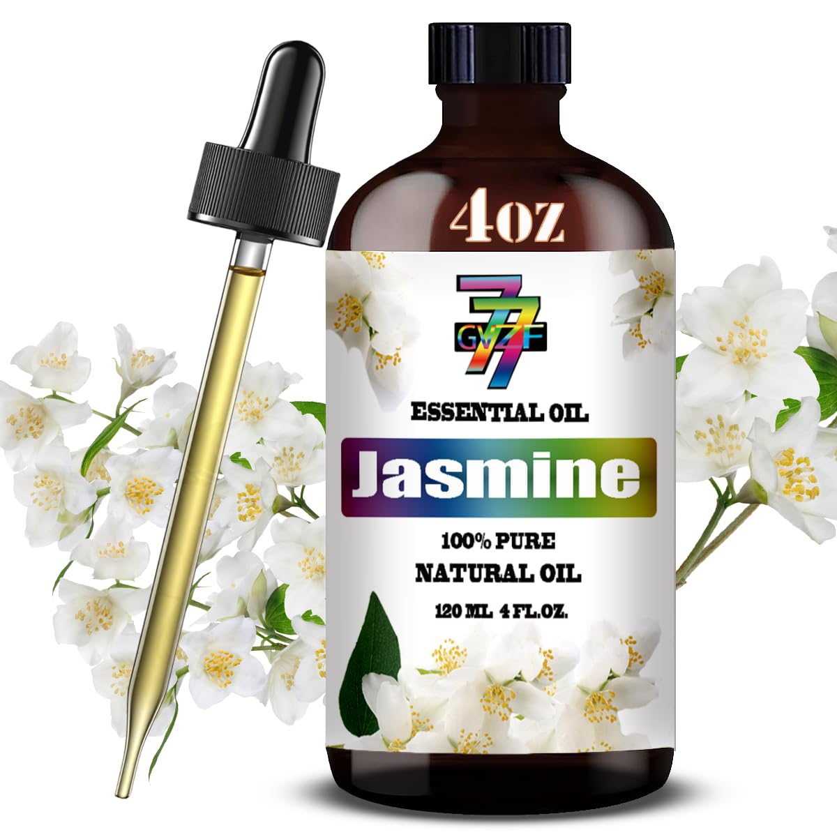 GV77ZF Jasmine fragrance oil 4oz bottle ready for diffusers and DIY projects.
