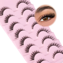GVEFETIEE natural wispy lashes for a subtle, daily look.