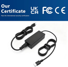 GVKRLXZ 65W USB C charger cable connector shown for desk setup.