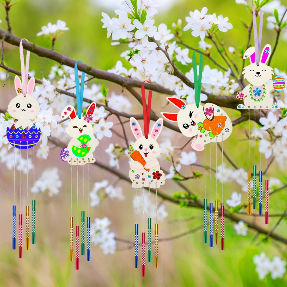GWAHSA Easter Bunny Wind Chime Kit: wind chime tubes for lively outdoor or indoor decor ideas